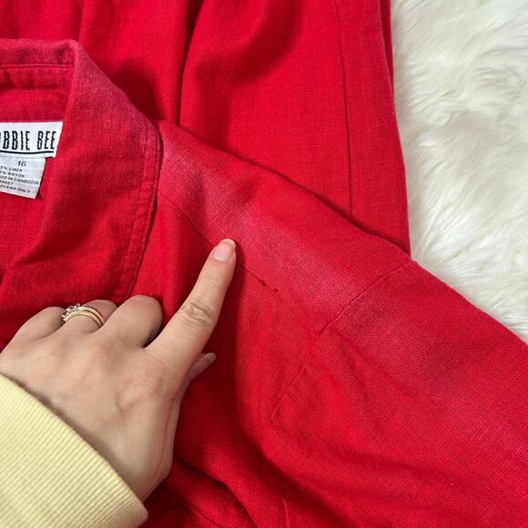 ROBBIE BEE Vintage Linen Blend Dress Womens 16 Maxi Minimalist Sustainable Lagom - Picture 6 of 7